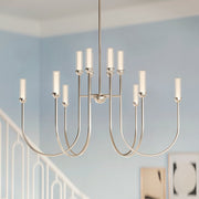 Moraine 12-Light 40" Chandelier in Polished Nickel