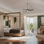 Mylo 52" Outdoor Ceiling Fan with Light in Champagne Bronze