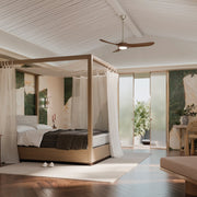 Mylo 60" Outdoor Ceiling Fan with Light in Painted Brushed Nickel