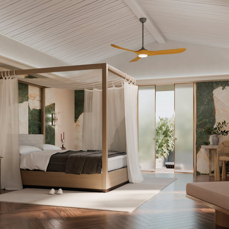 Mylo 70" Outdoor Ceiling Fan with Light in Anvil Iron