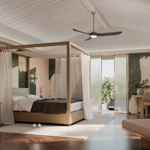 Mylo 70" Outdoor Ceiling Fan with Light in Champagne Bronze