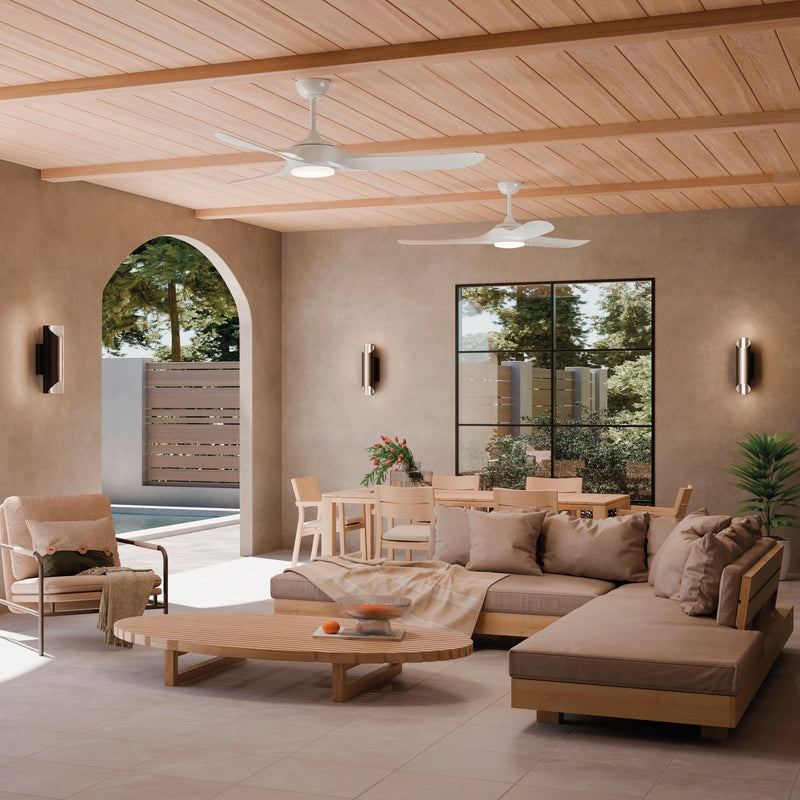 Mylo 60" Wet-Rated Outdoor Ceiling Fan with Light in White