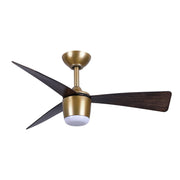 Elavan 36" Outdoor LED Ceiling Fan in Legacy Brass / Dark Oak