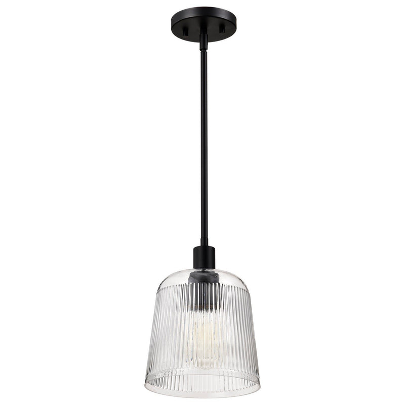 Grayson 8" Pendant in Matte Black