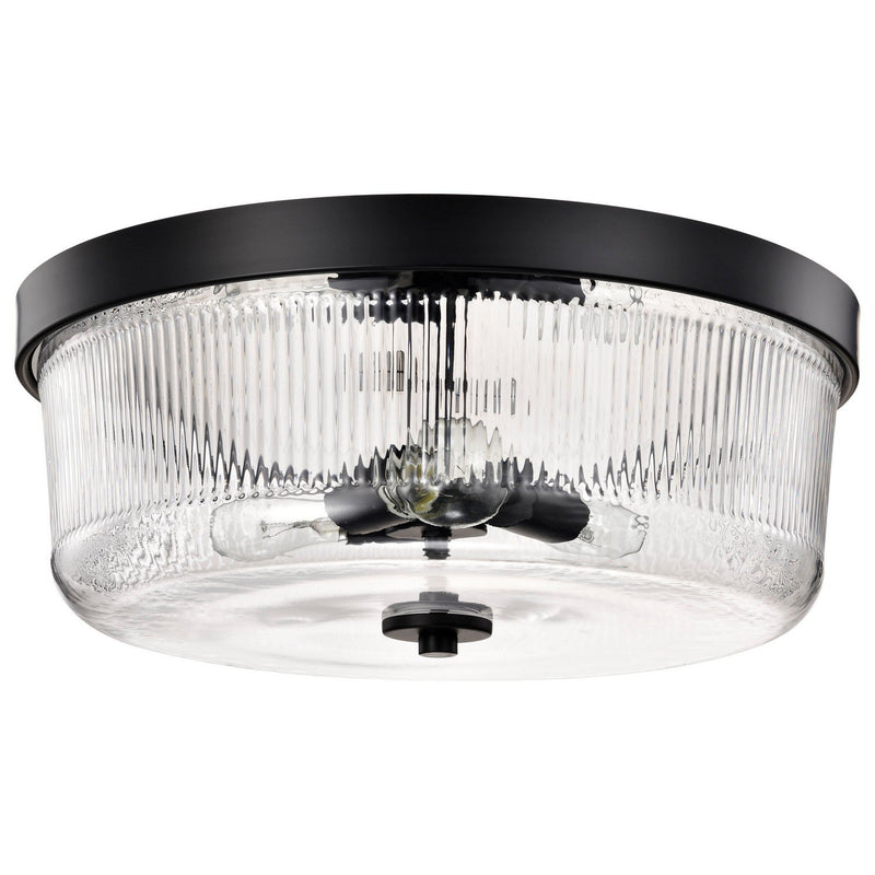 Grayson 3-Light Flush Mount in Matte Black