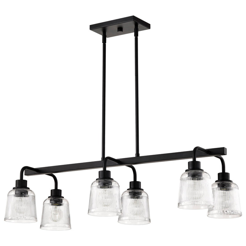Grayson 6-Light Linear Pendant in Matte Black