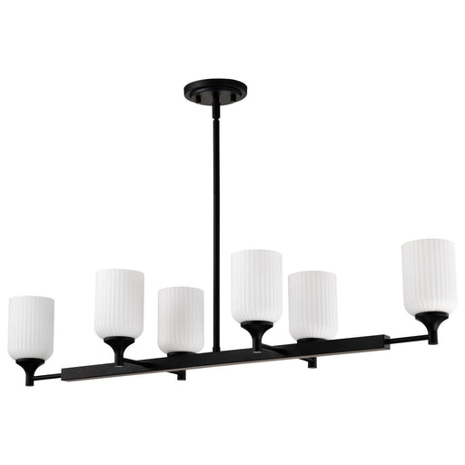 Solara 6-Light Linear Pendant in Matte Black