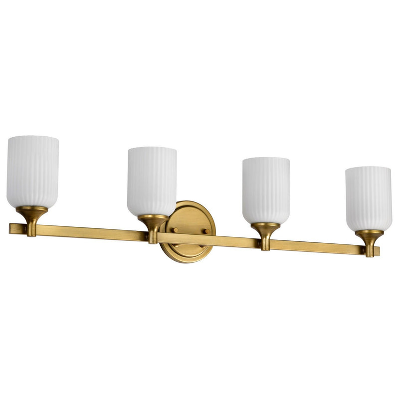 Solara 4-Light Bath Vanity Light in Natural Brass