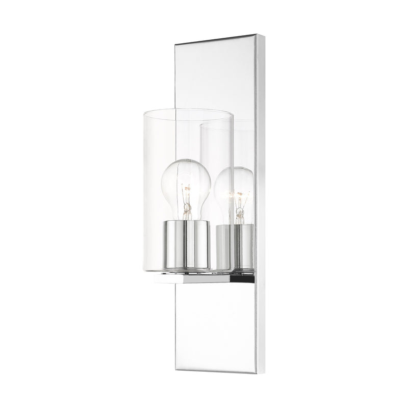 Zurich Clear Glass Wall Sconce in Polished Chrome