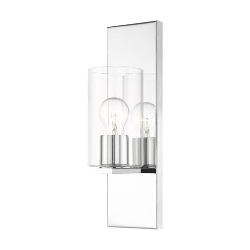 Zurich Clear Glass Wall Sconce in Polished Chrome