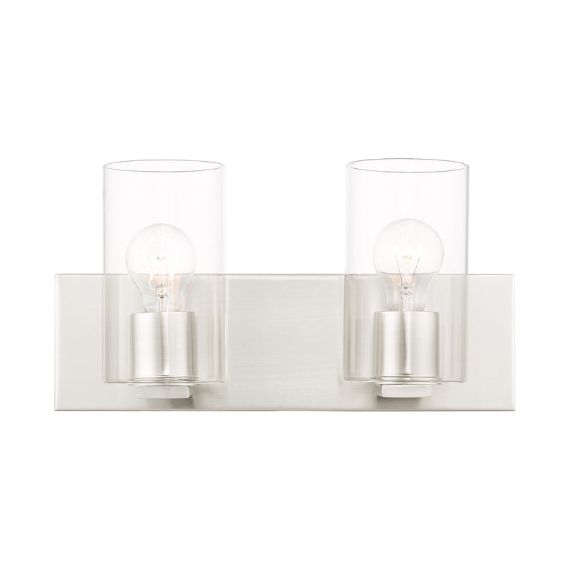 Zurich 2-Light Bath Vanity Light in Brushed Nickel