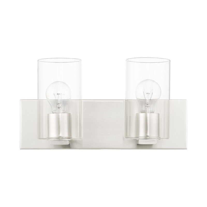 Zurich 2-Light Bath Vanity Light in Brushed Nickel