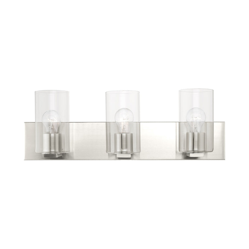 Zurich 3-Light Bath Vanity Light in Brushed Nickel
