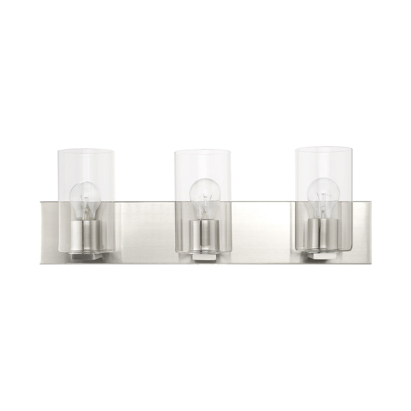 Zurich 3-Light Bath Vanity Light in Brushed Nickel