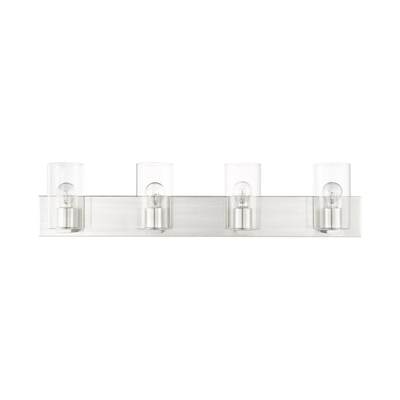 Zurich 4-Light Large Bath Vanity Light in Brushed Nickel