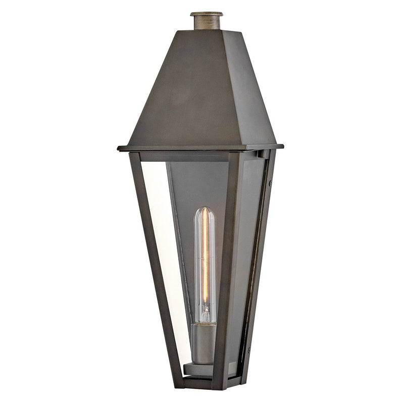 Endsley Medium Narrow Outdoor Wall Lantern in Blackened Brass