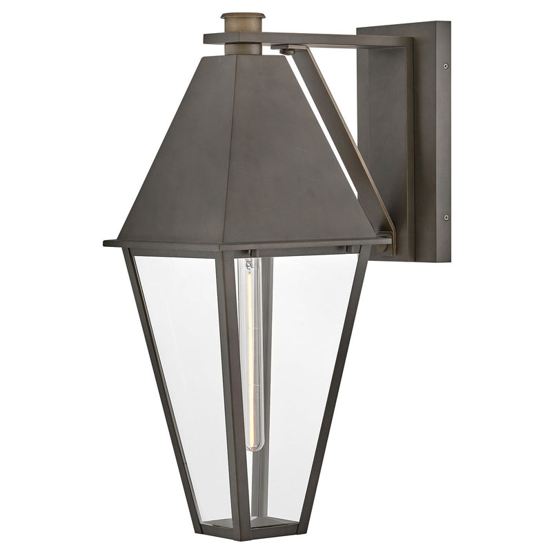 Endsley Large Narrow Outdoor Wall Lantern in Blackened Brass