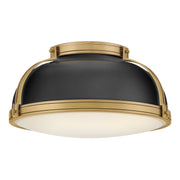 Barton 3-Light Semi-Flush Mount in Black