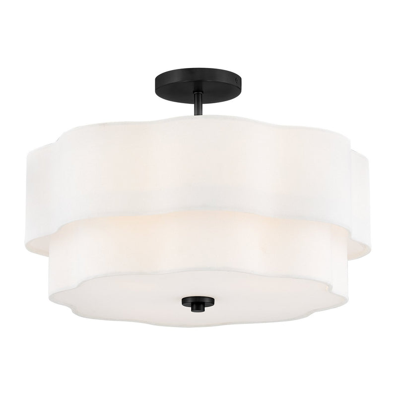 Gwen 4-Light Semi-Flush Mount in Black