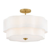 Gwen 4-Light Semi-Flush Mount in Lacquered Brass