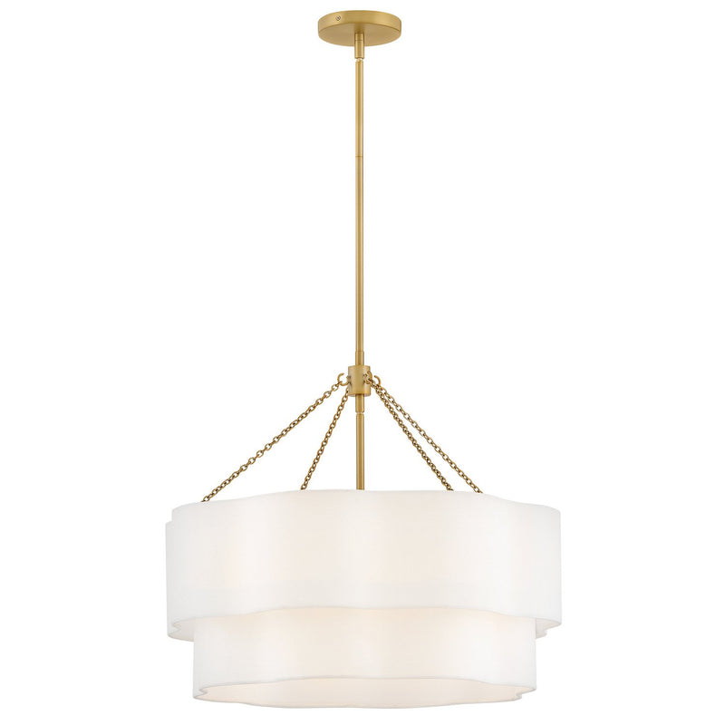 Gwen 5-Light Pendant in Lacquered Brass
