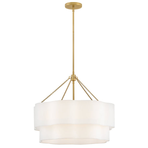 Gwen 5-Light Pendant in Lacquered Brass