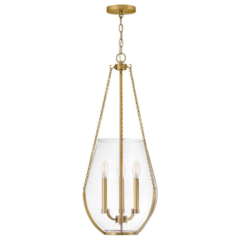 Farrin 3-Light Pendant in Lacquered Brass