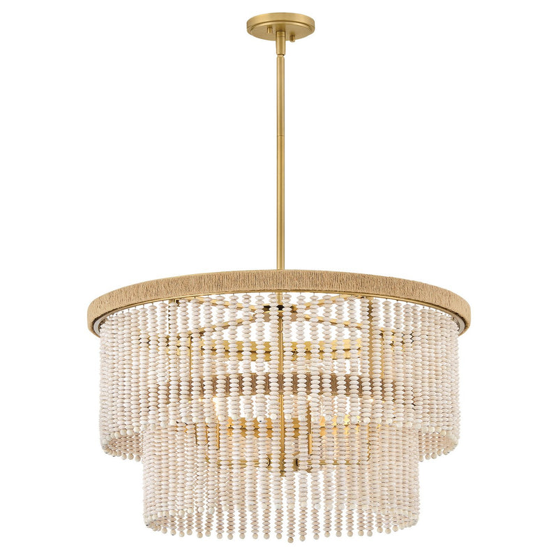 Indra 5-Light Drum Pendant in Lacquered Brass