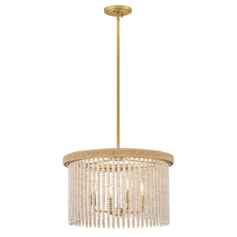 Indra 4-Light Convertible Pendant in Lacquered Brass