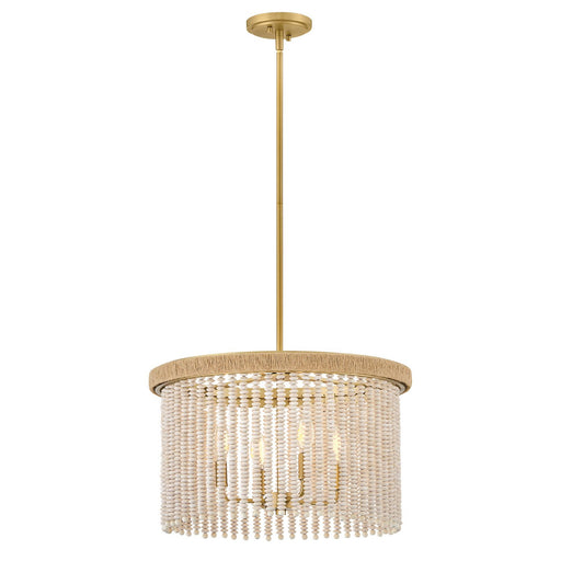 Indra 4-Light Convertible Pendant in Lacquered Brass
