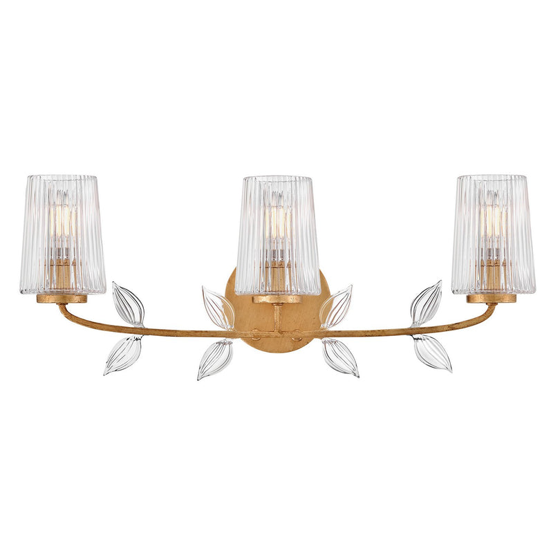 Aliso 3-Light Bath Vanity Light in Distressed Brass