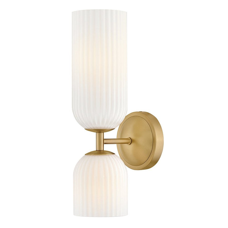 Ava 2-Light Wall Sconce in Lacquered Brass
