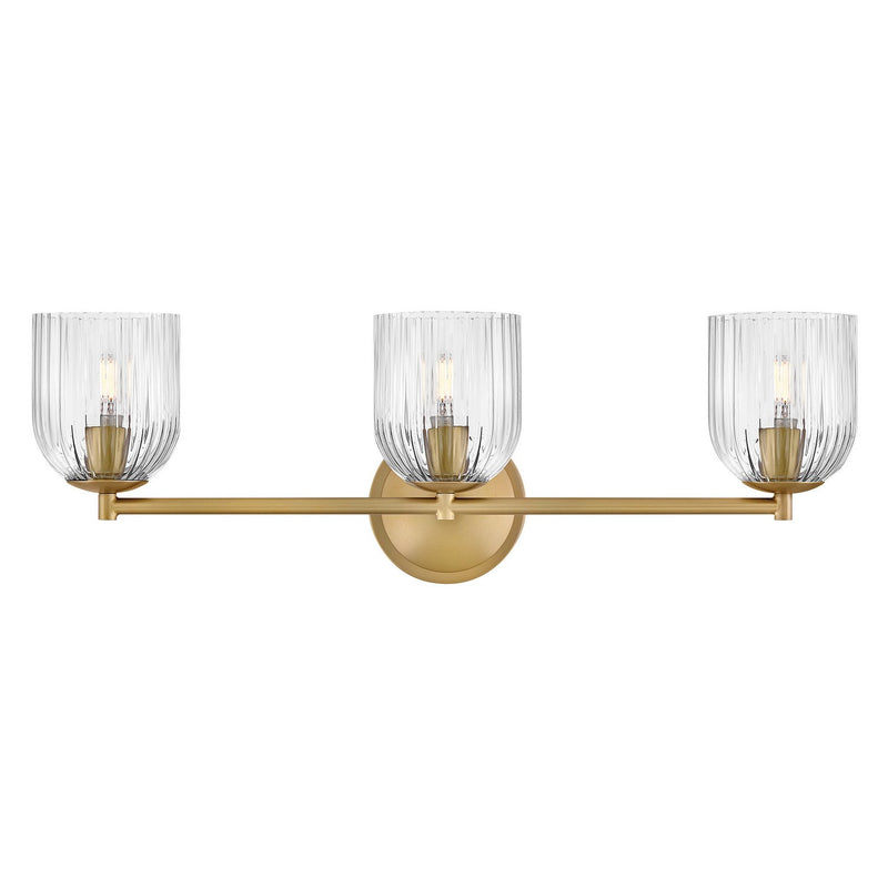 Ava 3-Light Bath Vanity Light in Lacquered Brass