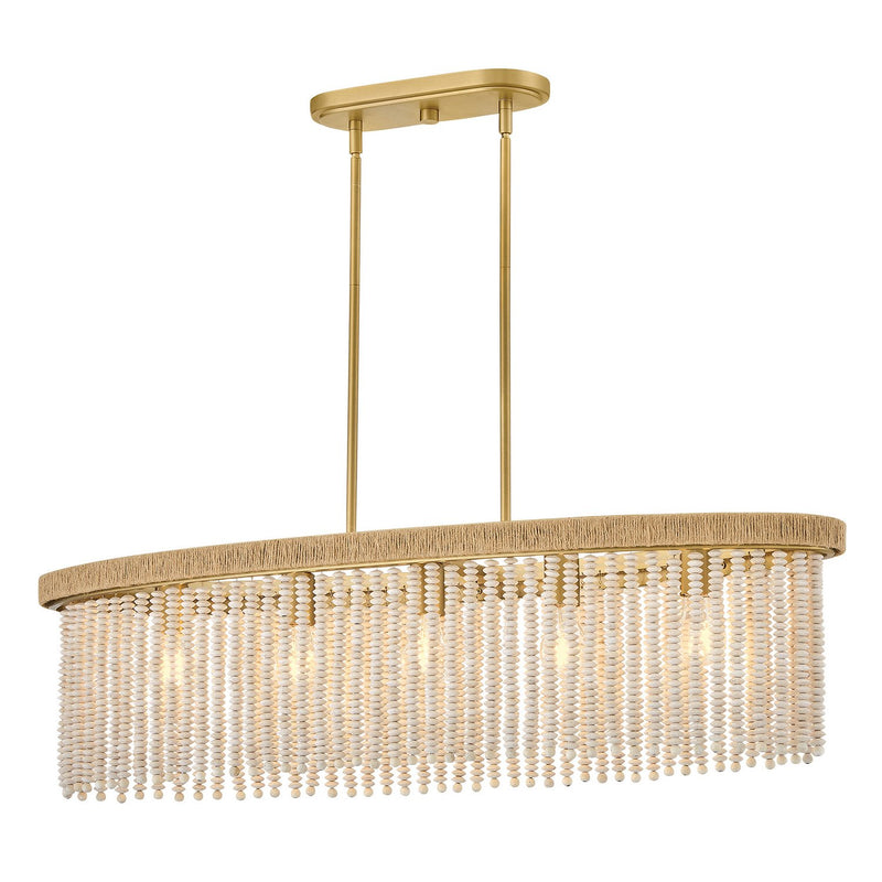 Indra 5-Light Linear Pendant in Lacquered Brass