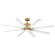 Vantage 66" Outdoor Smart Ceiling Fan with Light in Heritage Brass / Matte White