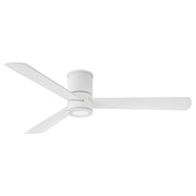 Speck Flush 52" Outdoor Smart Ceiling Fan with Light in Matte White / Matte White/bleached Ashwood