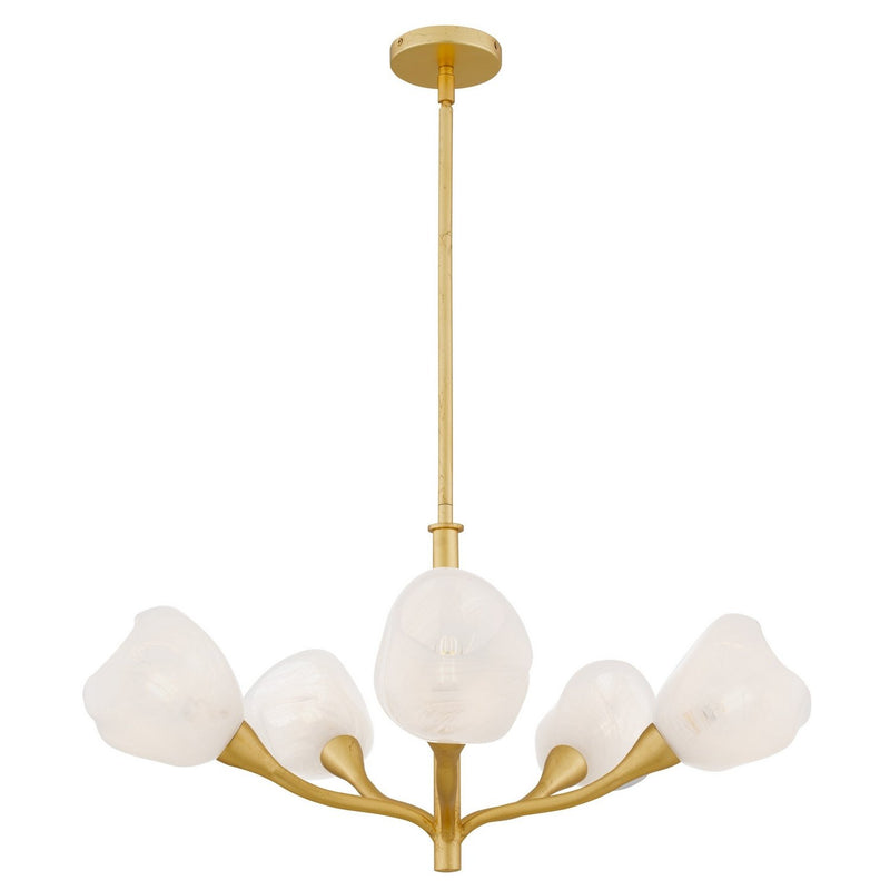 Adelyn 5-Light Chandelier in Gold Leaf