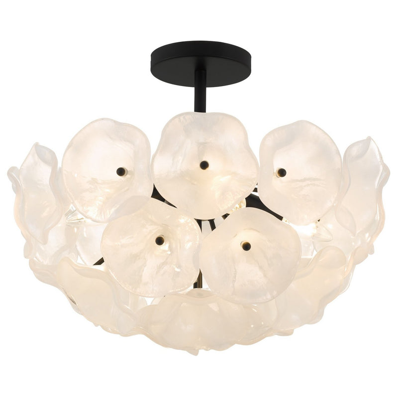 Audrey 4-Light Semi-Flush Mount in Matte Black