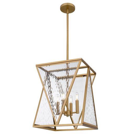 Clovis 4-Light Pendant in Brushed Weathered Brass