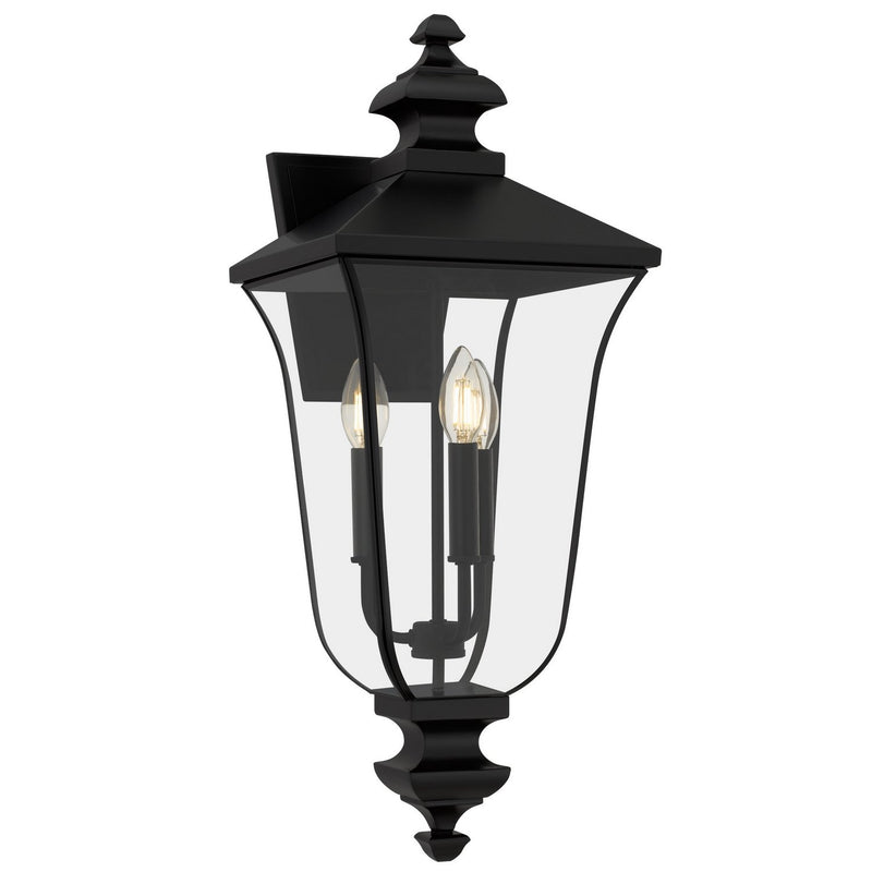 Farley 3-Light Outdoor Wall Lantern in Matte Black