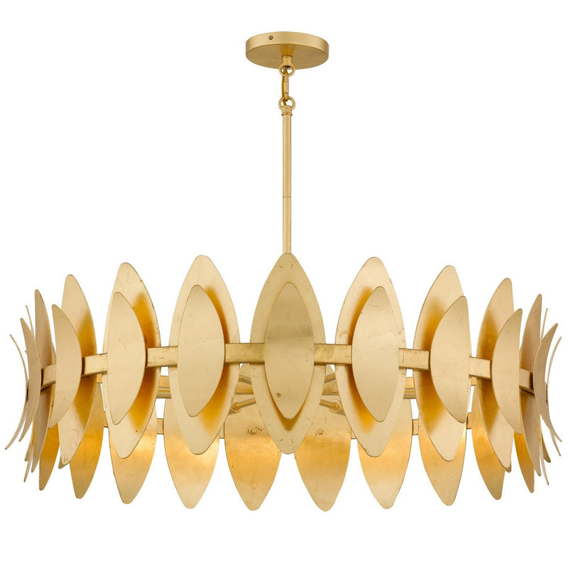 Hayley 6-Light 37.25" Pendant in Gold Leaf