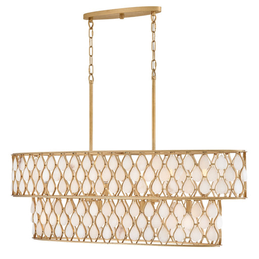 Estie 48" 10-Light Linear Pendant in Piastra Gold
