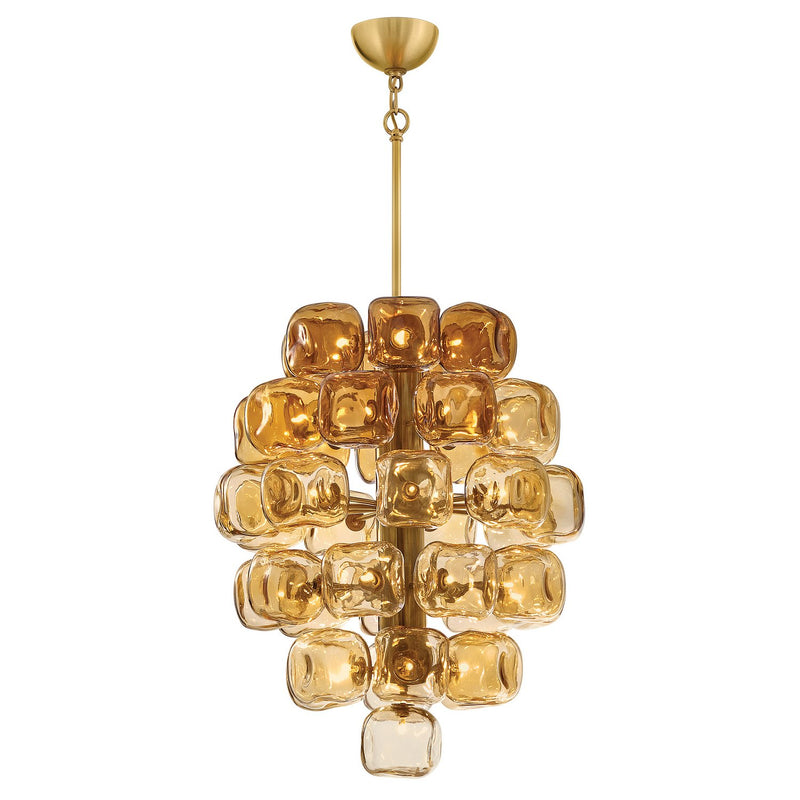 Perriand 40-Light Small Cluster Pendant in Unlacquered Brass