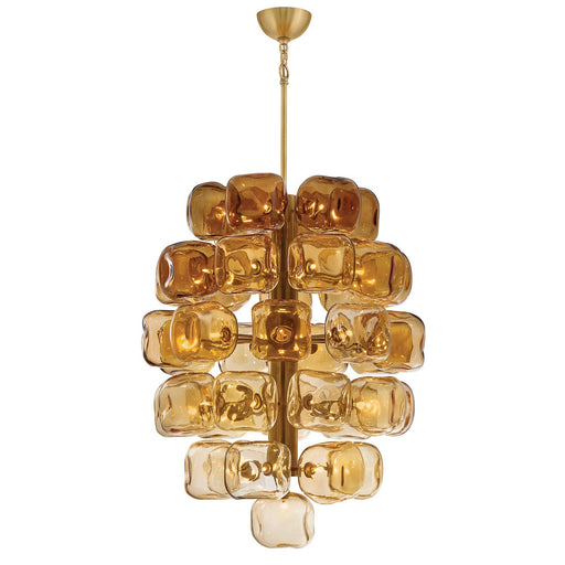 Perriand 40-Light Medium Cluster Pendant in Unlacquered Brass