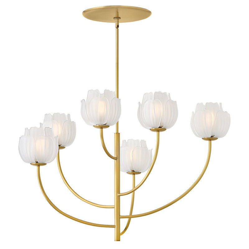 Fantine 6-Light Chandelier in Unlacquered Brass