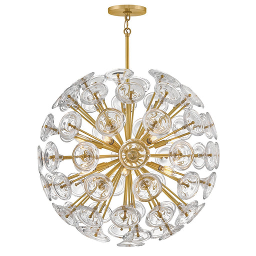 Maya 12-Light Chandelier in Unlacquered Brass