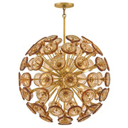 Maya 12-Light Chandelier in Unlacquered Brass
