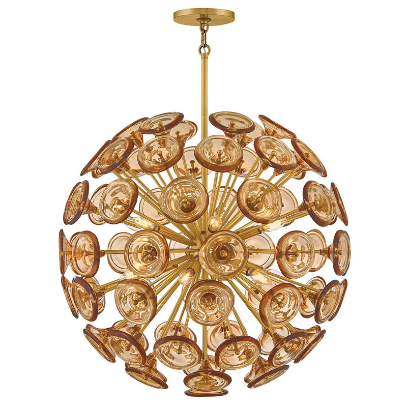 Maya 12-Light Chandelier in Unlacquered Brass