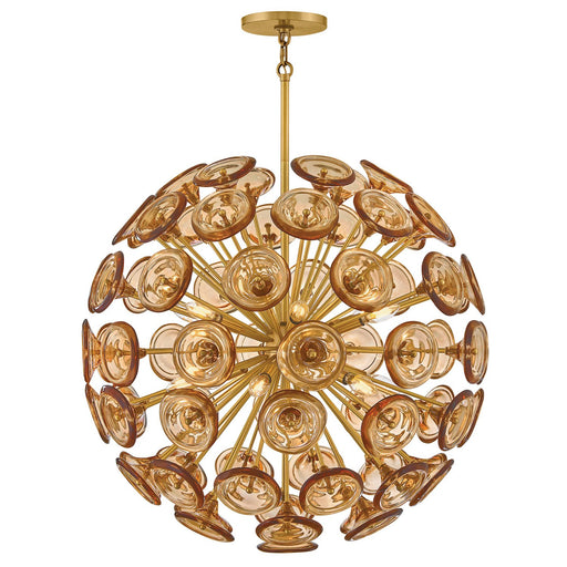 Maya 12-Light Chandelier in Unlacquered Brass