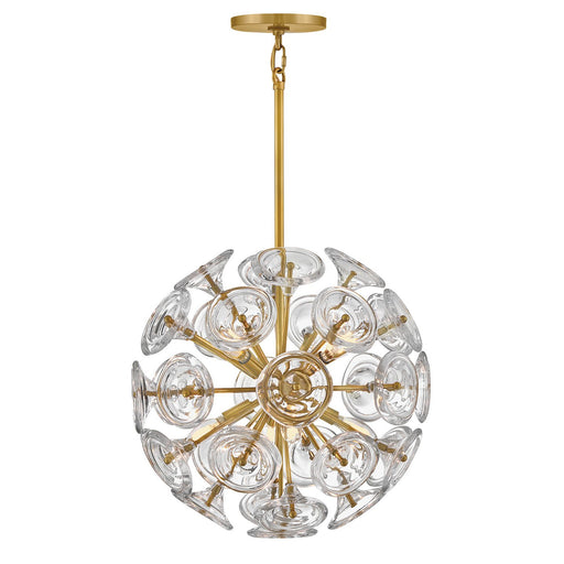 Maya 8-Light Chandelier in Unlacquered Brass
